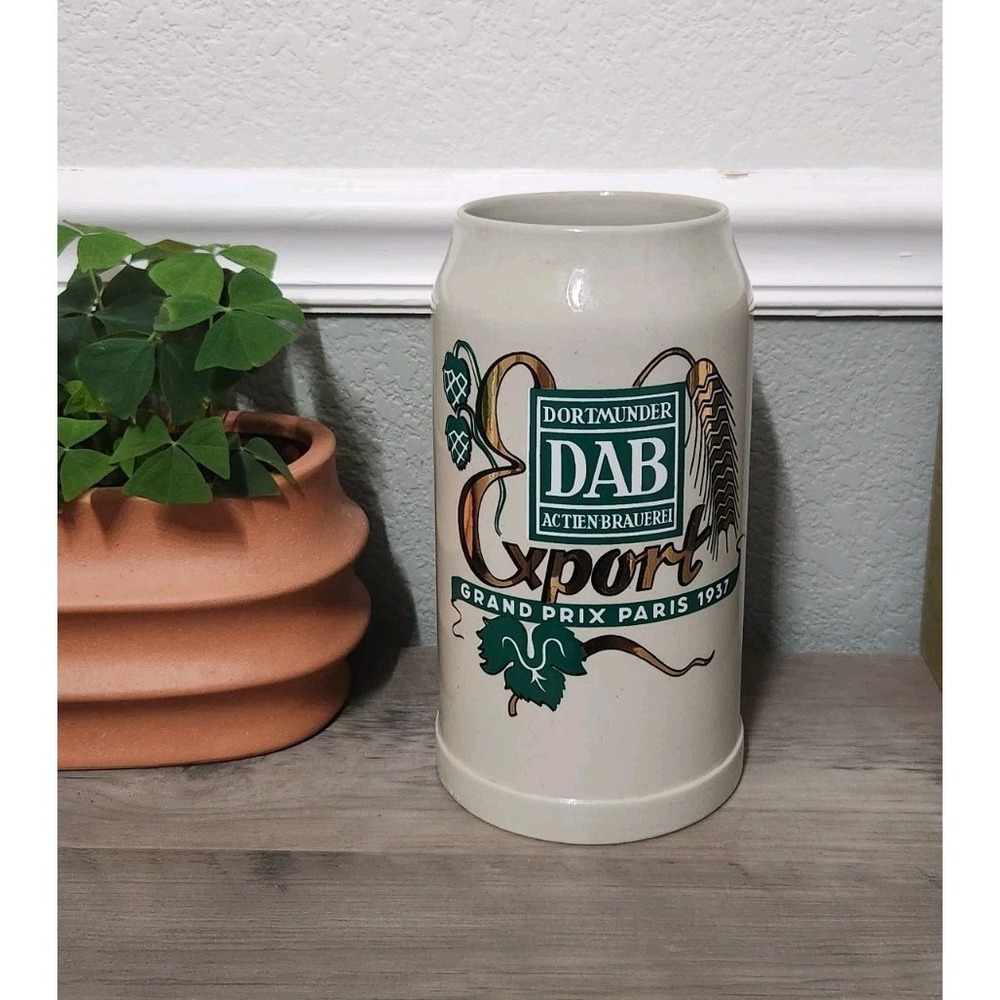 Vintage Large Dortmunder Union Bier 2L German‎ Beer Stein Grand Prix 1937 Paris